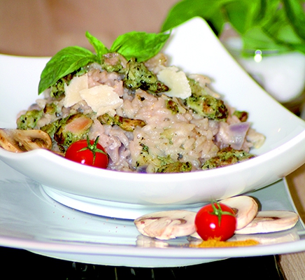 Risotto with chicken and pesto - 