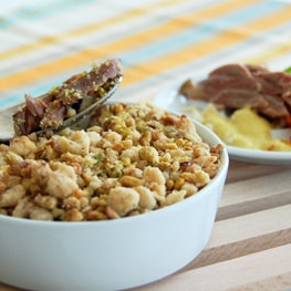 Curried lamb crumble with tajine-style vegetables - 