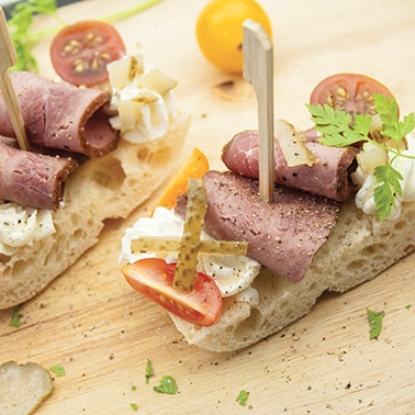 Tapas with sliced New York-style Pastrami - 