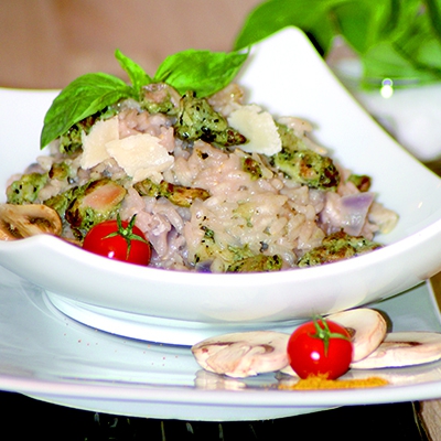 Risotto with chicken and pesto - 